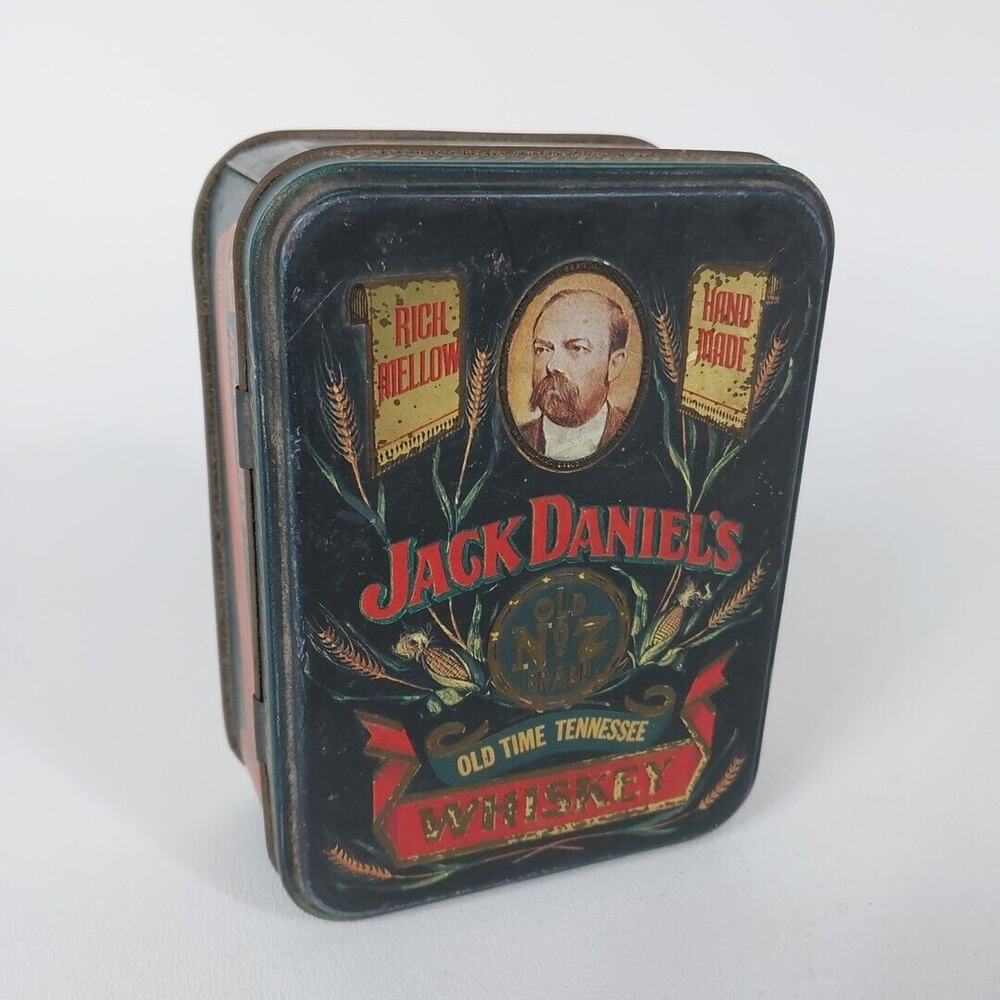 Vintage Jack Daniels Old No 7 Whiskey Embossed Tin Bottle Box Collectible